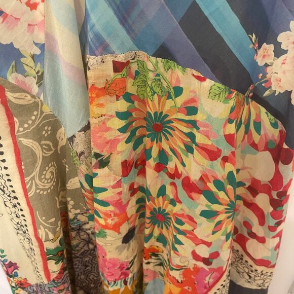 Patchwork Print Johnny Was Maxi Dress With Separate Slip Size Medium - Picture 4 of 6